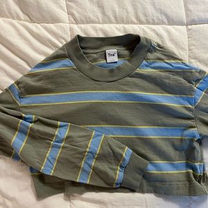 Aritzia TNA Cropped Striped Longsleeve